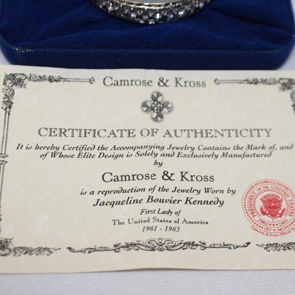Camrose & Kross Jacqueline Kennedy JBK Hinged Bangle NIB CZ Crystal 8" - Picture 6 of 11